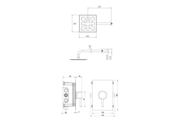 حمام توکار رومر تیپ 1 BRASS شودر
