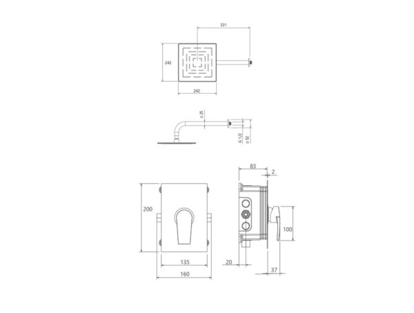 حمام توکار رومر پلاس تیپ 1 BRASS شودر